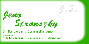 jeno stranszky business card